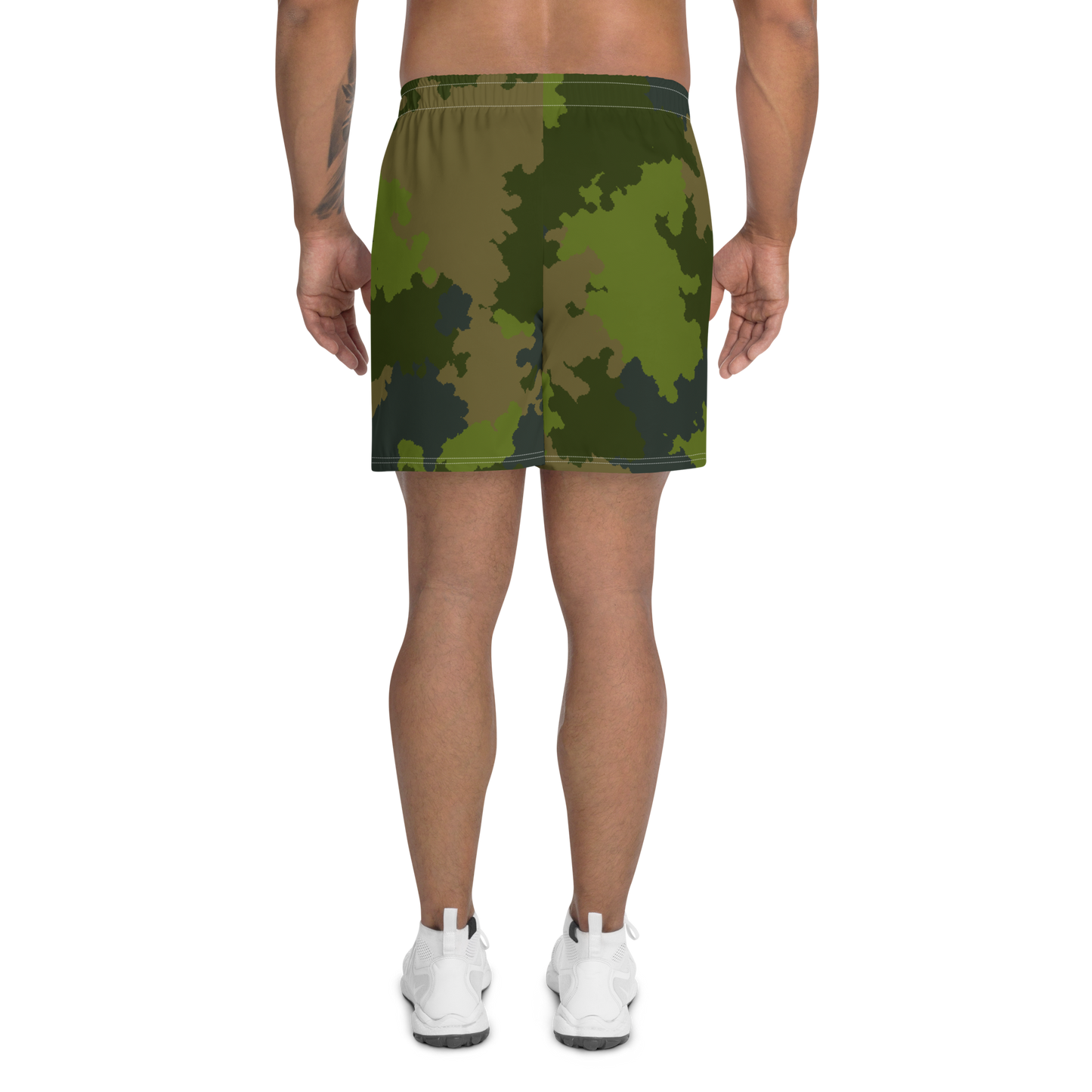 Michigan Upper Peninsula Athletic Shorts (w/ UP USA Flag) | Men's - Woodland Camo