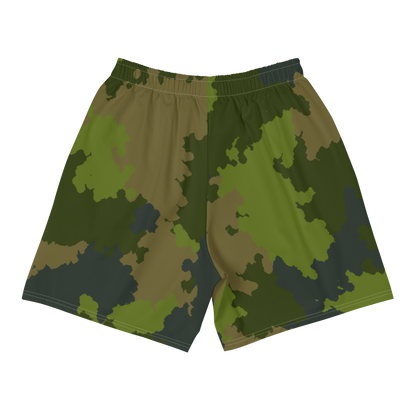 Michigan Upper Peninsula Athletic Shorts (w/ UP USA Flag) | Men's - Woodland Camo