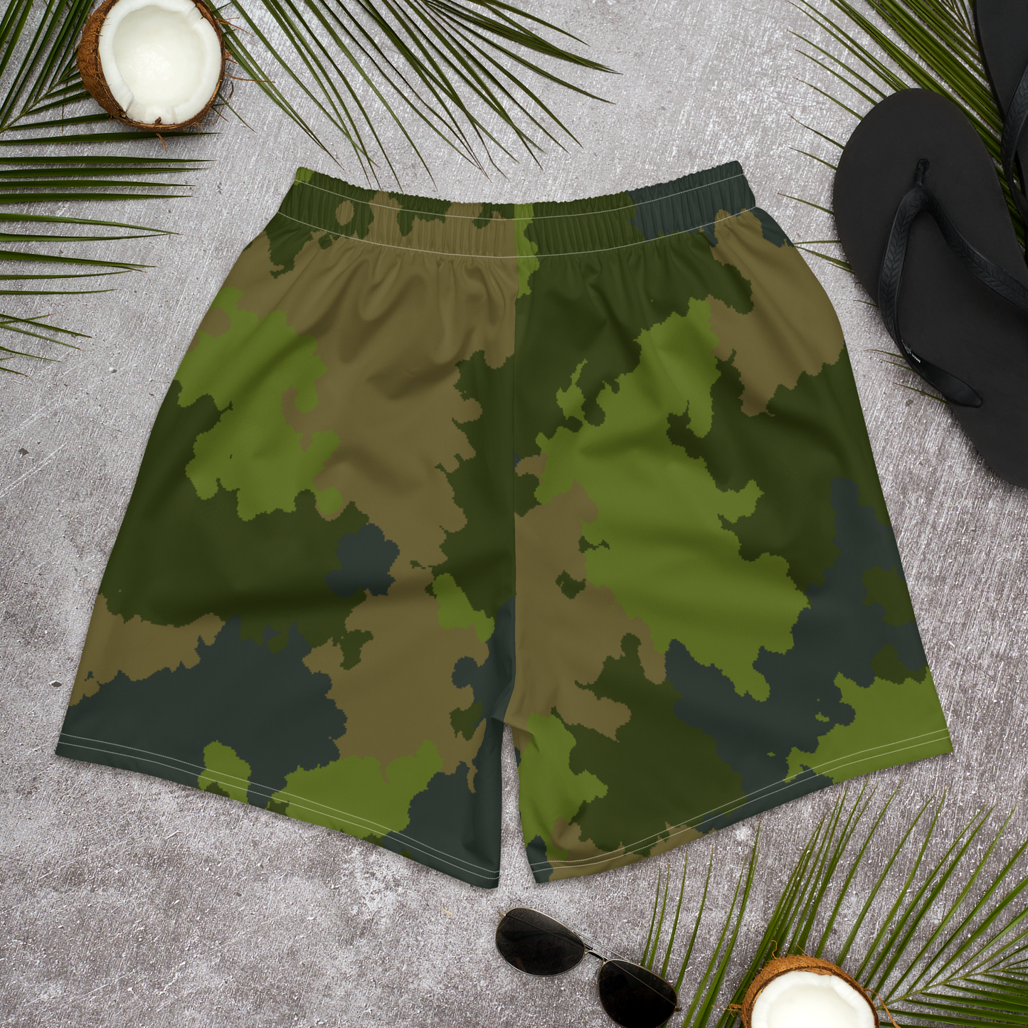 Michigan Upper Peninsula Athletic Shorts (w/ UP USA Flag) | Men's - Woodland Camo