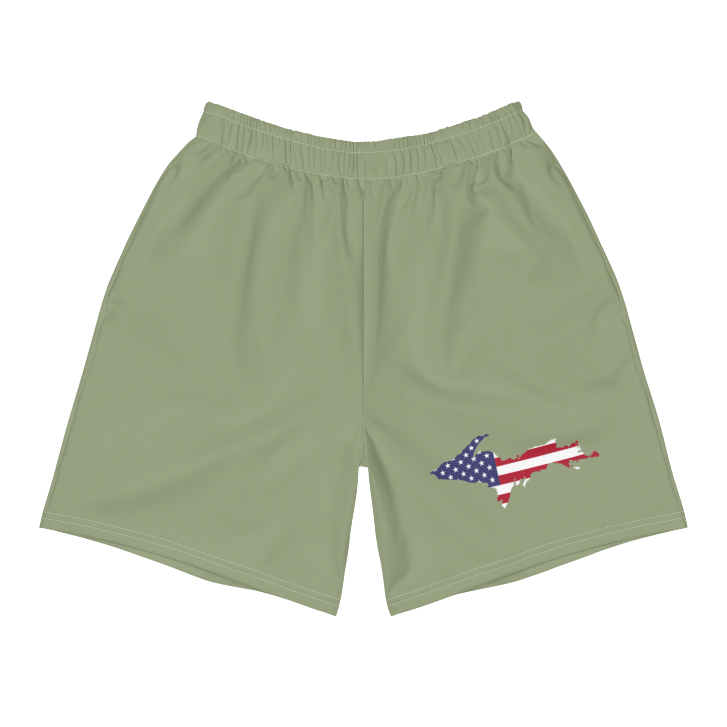 Michigan Upper Peninsula Athletic Shorts (w/ UP USA Outline) | Men's - Beachgrass Green