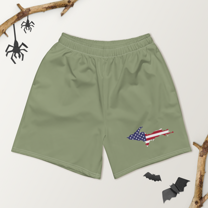 Michigan Upper Peninsula Athletic Shorts (w/ UP USA Outline) | Men's - Beachgrass Green