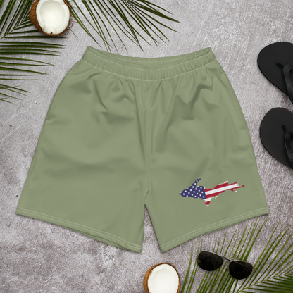 Michigan Upper Peninsula Athletic Shorts (w/ UP USA Outline) | Men's - Beachgrass Green