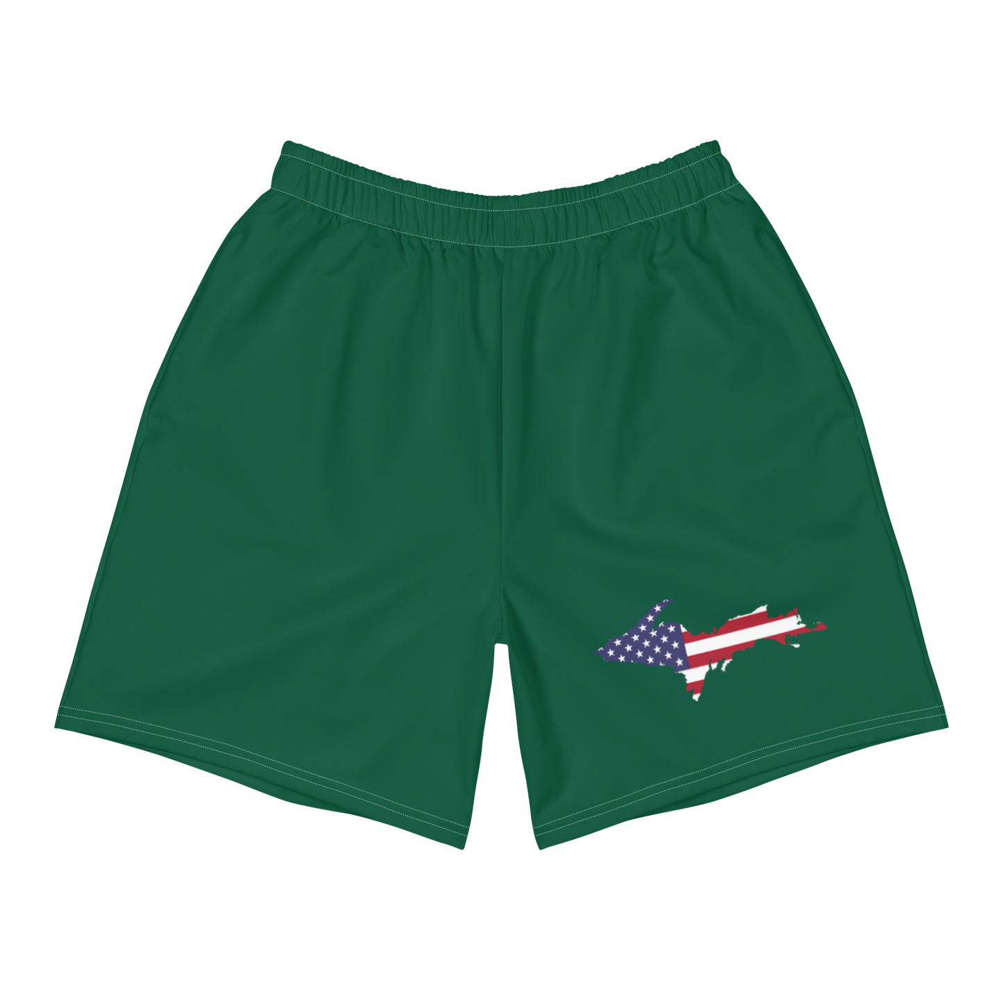 Michigan Upper Peninsula Athletic Shorts (w/ UP USA Flag) | Men's - Superior Green