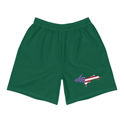 Michigan Upper Peninsula Athletic Shorts (w/ UP USA Flag) | Men's - Superior Green