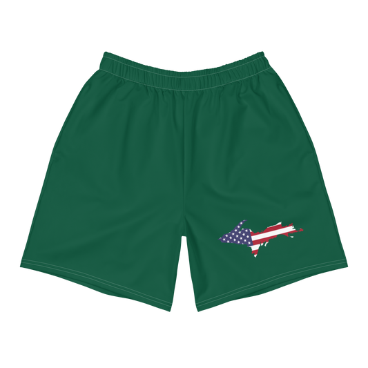 Michigan Upper Peninsula Athletic Shorts (w/ UP USA Flag) | Men's - Superior Green