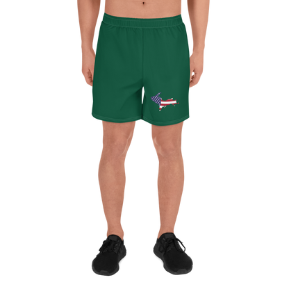 Michigan Upper Peninsula Athletic Shorts (w/ UP USA Flag) | Men's - Superior Green