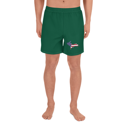 Michigan Upper Peninsula Athletic Shorts (w/ UP USA Flag) | Men's - Superior Green