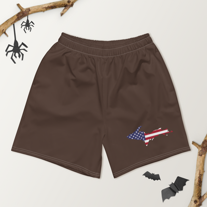 Michigan Upper Peninsula Athletic Shorts (w/ UP USA Flag) | Men's - Hickory Color