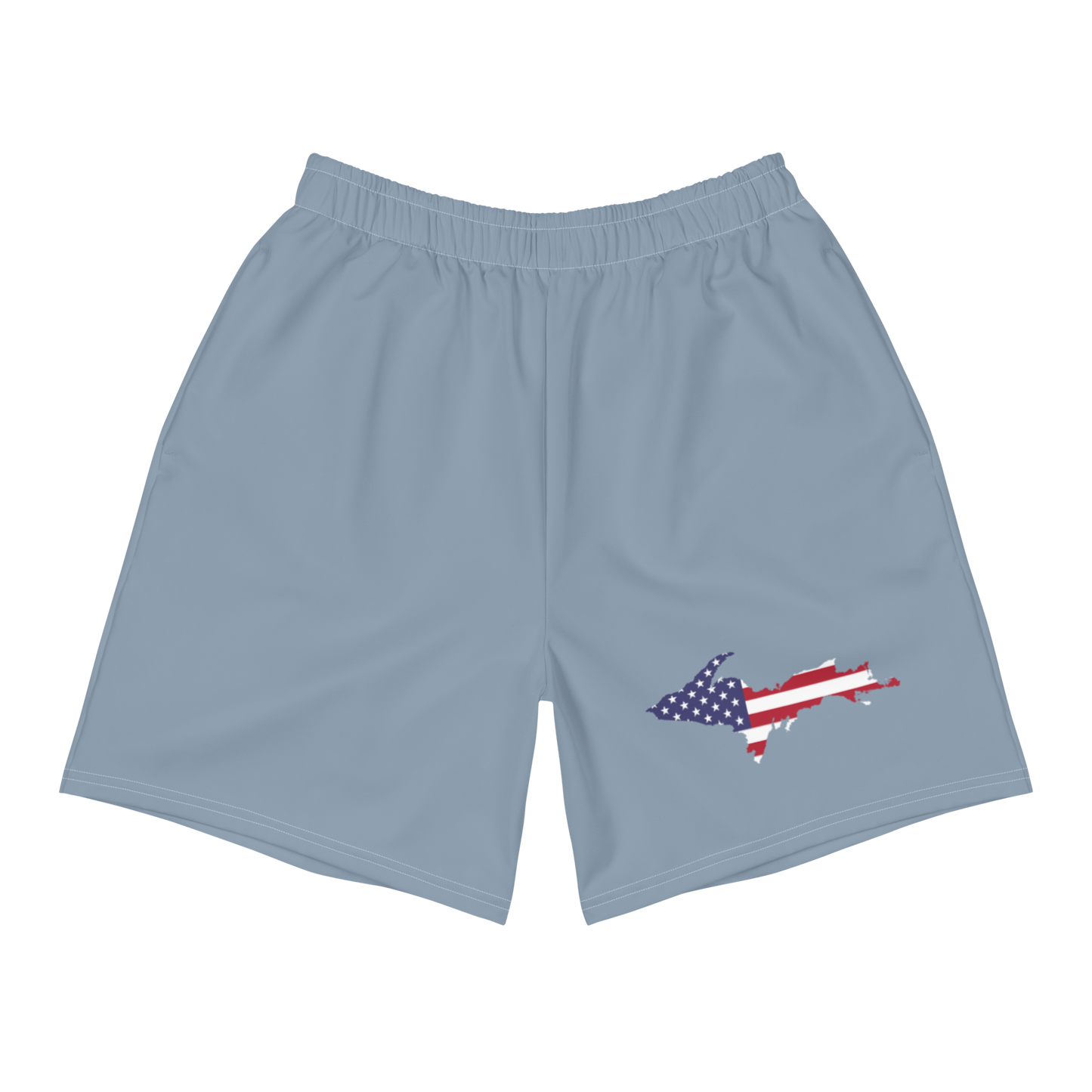 Michigan Upper Peninsula Athletic Shorts (w/ UP USA Flag) | Men's - B-24 Grey