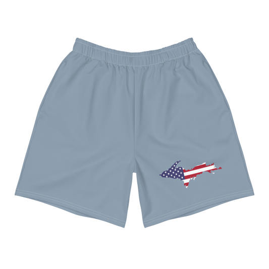 Michigan Upper Peninsula Athletic Shorts (w/ UP USA Flag) | Men's - B-24 Grey