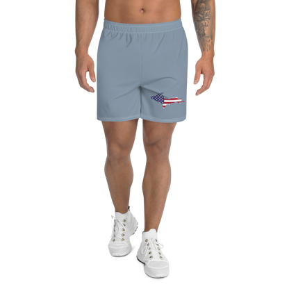 Michigan Upper Peninsula Athletic Shorts (w/ UP USA Flag) | Men's - B-24 Grey