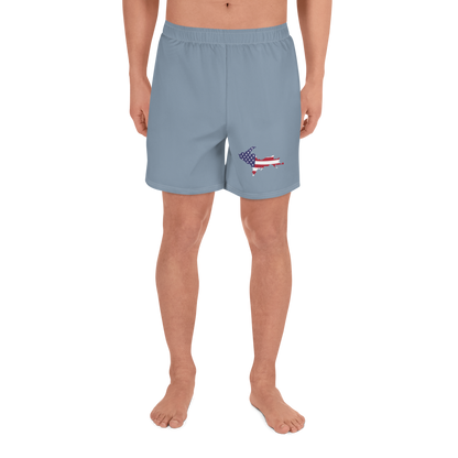 Michigan Upper Peninsula Athletic Shorts (w/ UP USA Flag) | Men's - B-24 Grey