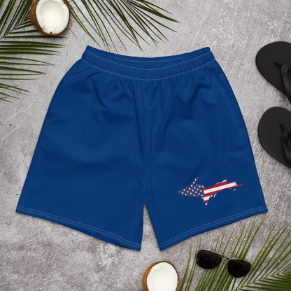 Michigan Upper Peninsula Athletic Shorts (w/ UP USA Flag) | Men's - Dearborn Blue