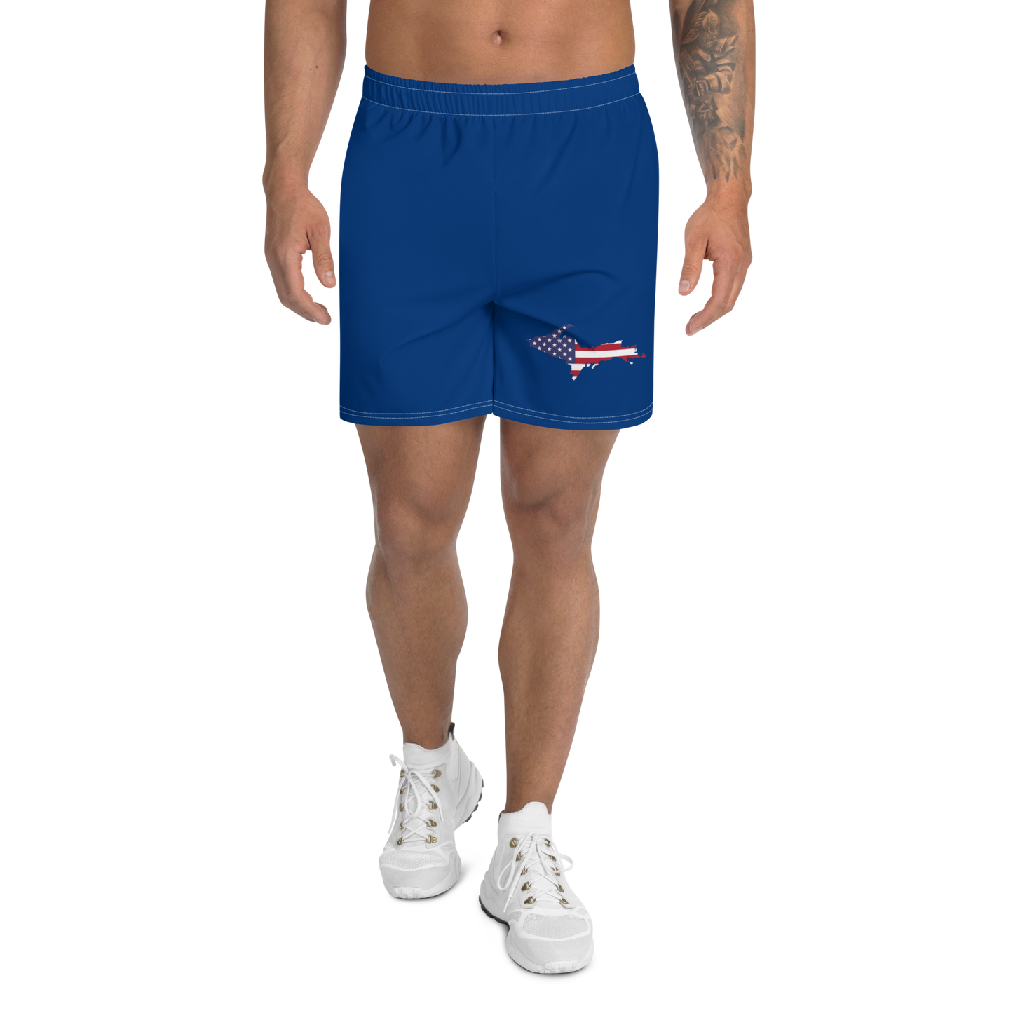 Michigan Upper Peninsula Athletic Shorts (w/ UP USA Flag) | Men's - Dearborn Blue