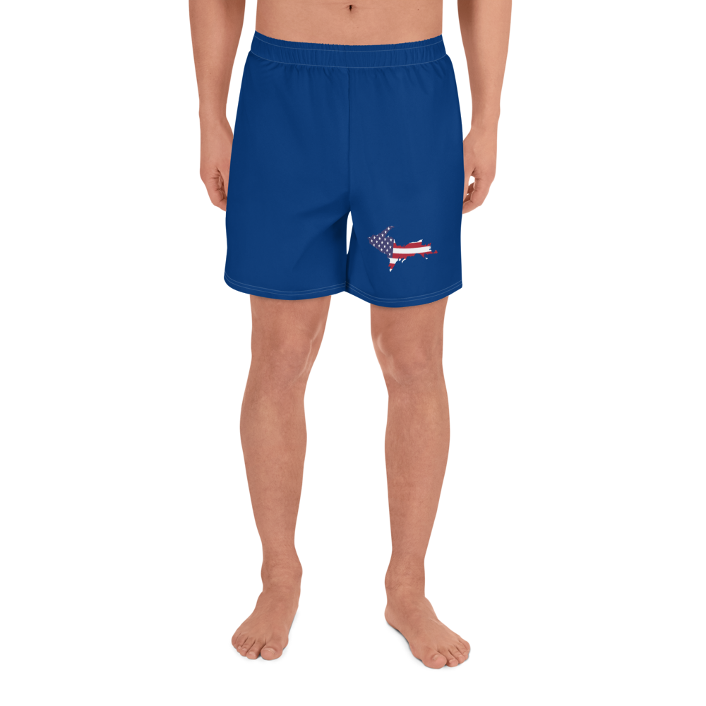 Michigan Upper Peninsula Athletic Shorts (w/ UP USA Flag) | Men's - Dearborn Blue