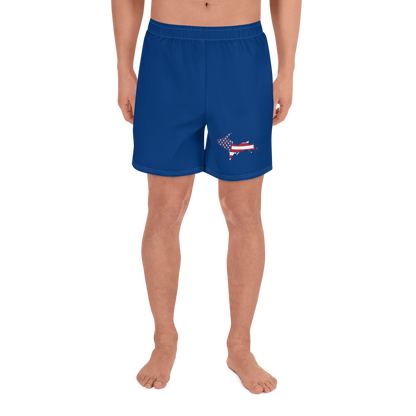 Michigan Upper Peninsula Athletic Shorts (w/ UP USA Flag) | Men's - Dearborn Blue