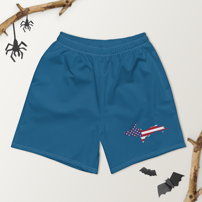 Michigan Upper Peninsula Athletic Shorts (w/ UP USA Flag) | Men's - Blueberry