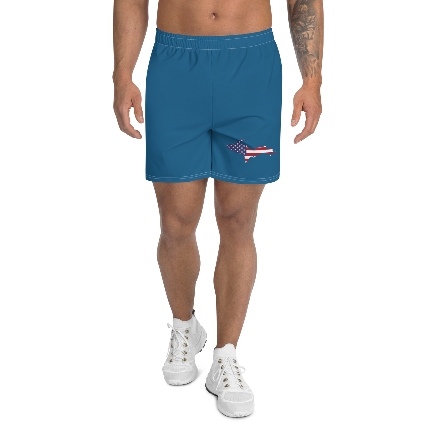 Michigan Upper Peninsula Athletic Shorts (w/ UP USA Flag) | Men's - Blueberry