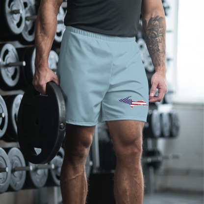 Michigan Upper Peninsula Athletic Shorts (w/ UP USA Flag) | Men's - Opal Blue