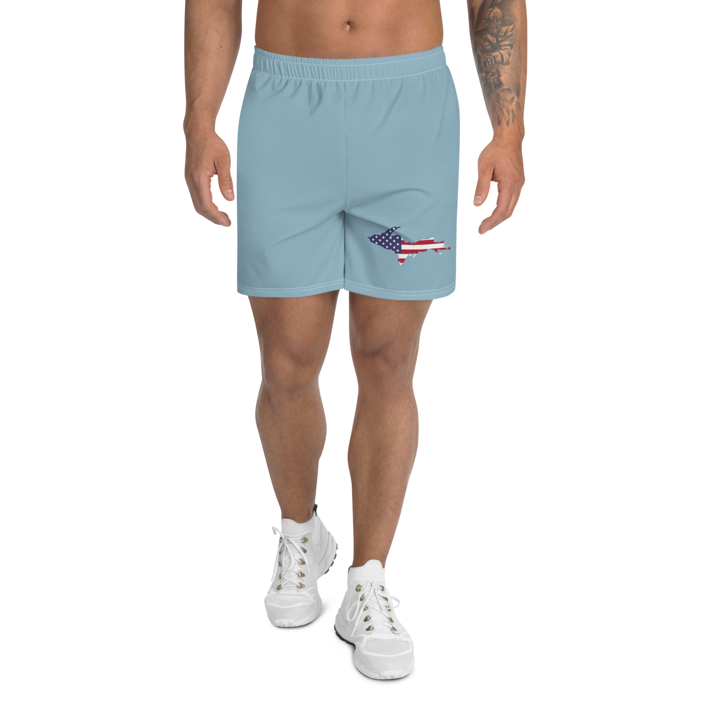 Michigan Upper Peninsula Athletic Shorts (w/ UP USA Flag) | Men's - Opal Blue