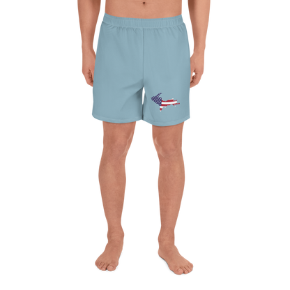 Michigan Upper Peninsula Athletic Shorts (w/ UP USA Flag) | Men's - Opal Blue