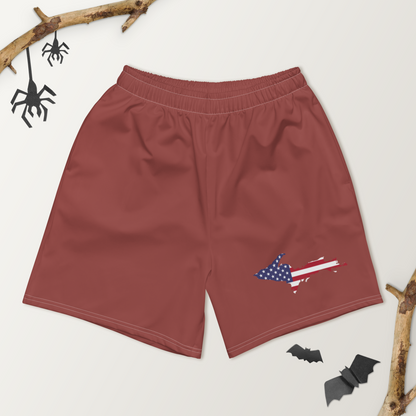 Michigan Upper Peninsula Athletic Shorts (w/ UP USA Flag) | Men's - Ore Dock Red