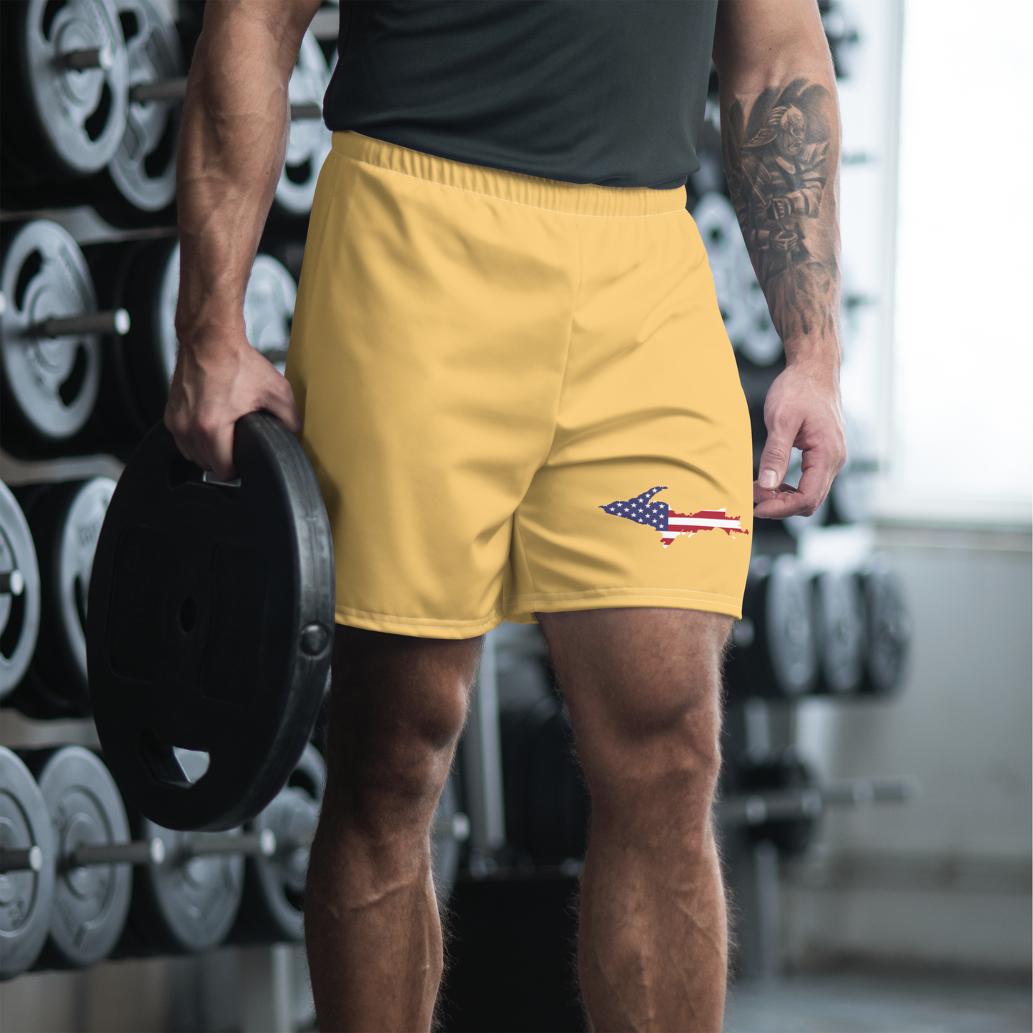 Michigan Upper Peninsula Athletic Shorts (w/ UP USA Flag) | Men's - Citrine