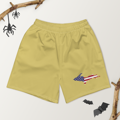 Michigan Upper Peninsula Athletic Shorts (w/ UP USA Flag) | Men's - Plum Yellow