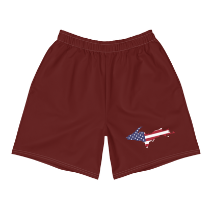 Michigan Upper Peninsula Athletic Shorts (w/ UP USA Flag) | Men's - Cherrywood