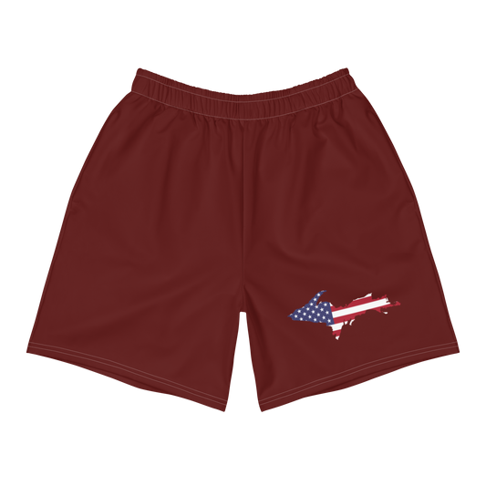 Michigan Upper Peninsula Athletic Shorts (w/ UP USA Flag) | Men's - Cherrywood