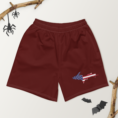 Michigan Upper Peninsula Athletic Shorts (w/ UP USA Flag) | Men's - Cherrywood