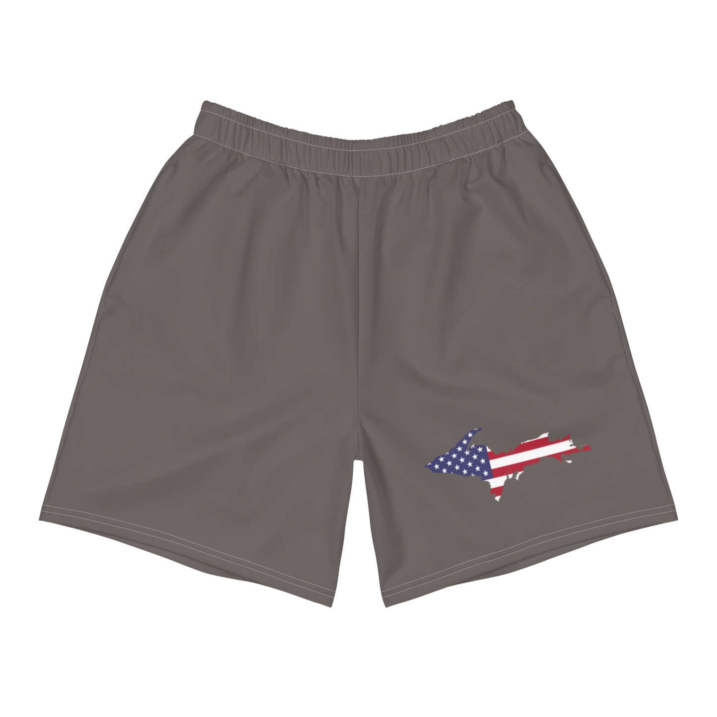 Michigan Upper Peninsula Athletic Shorts (w/ UP USA Flag) | Men's - Warren Tank Grey