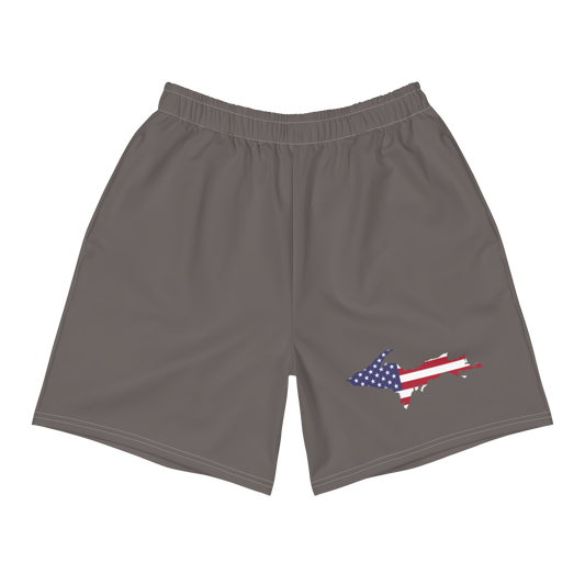 Michigan Upper Peninsula Athletic Shorts (w/ UP USA Flag) | Men's - Warren Tank Grey