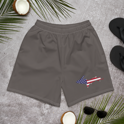 Michigan Upper Peninsula Athletic Shorts (w/ UP USA Flag) | Men's - Warren Tank Grey