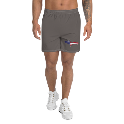 Michigan Upper Peninsula Athletic Shorts (w/ UP USA Flag) | Men's - Warren Tank Grey