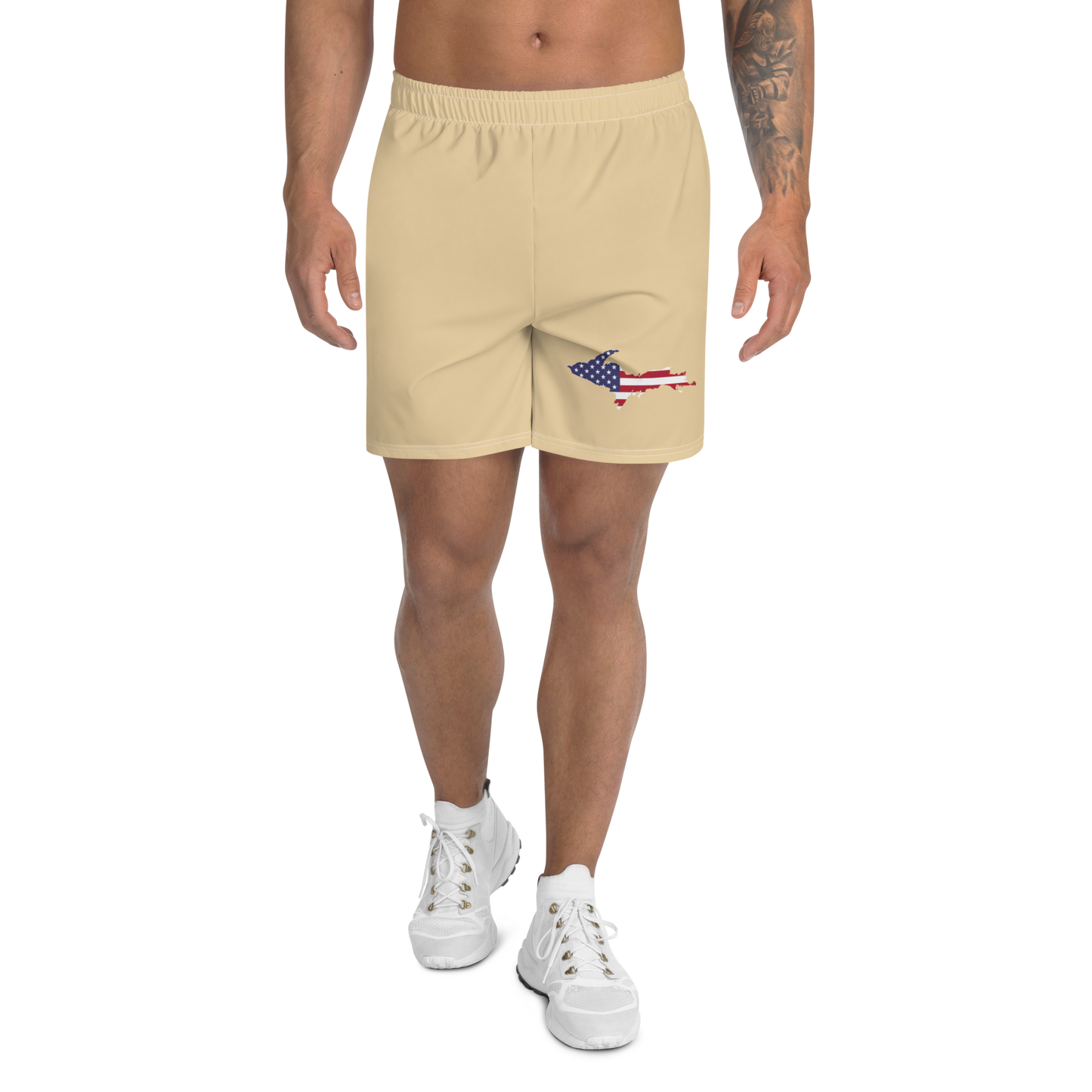 Michigan Upper Peninsula Athletic Shorts (w/ UP USA Flag) | Men's - Maple