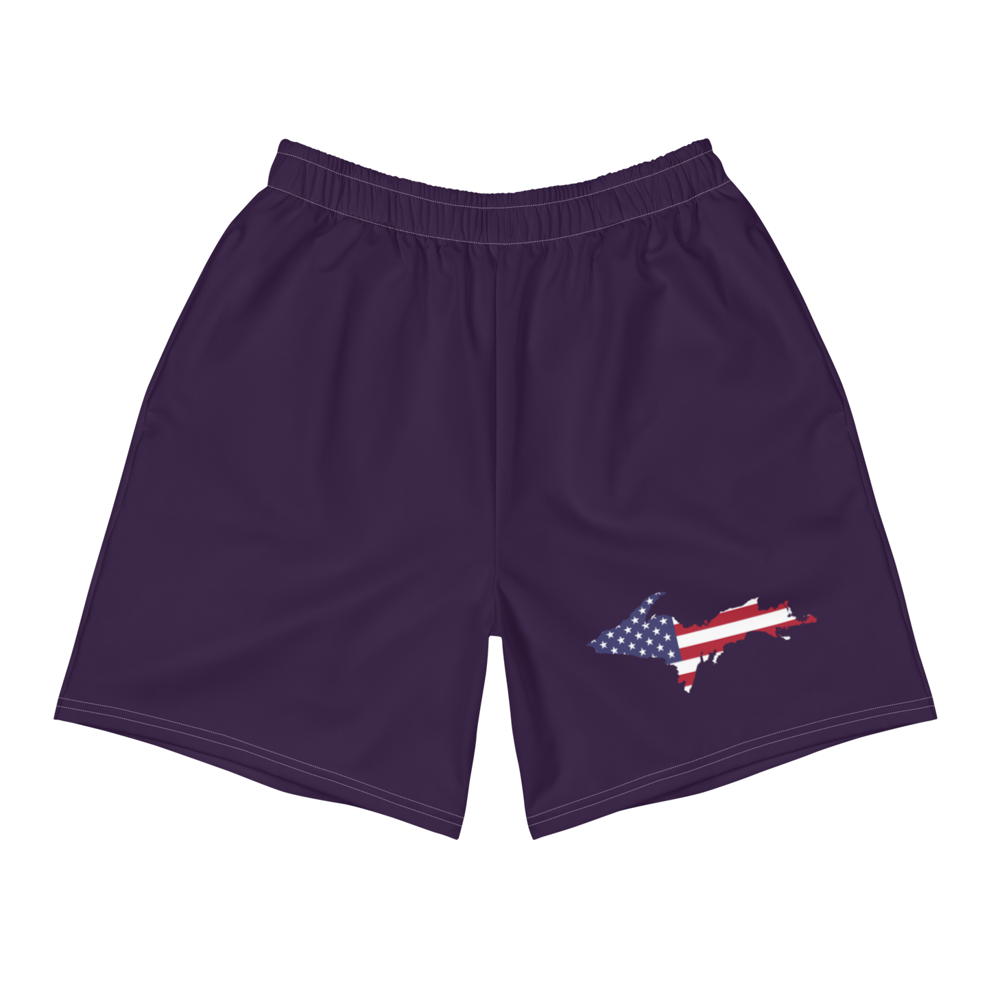 Michigan Upper Peninsula Athletic Shorts (w/ UP USA Flag) | Men's - Blackcurrant