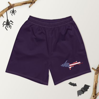 Michigan Upper Peninsula Athletic Shorts (w/ UP USA Flag) | Men's - Blackcurrant