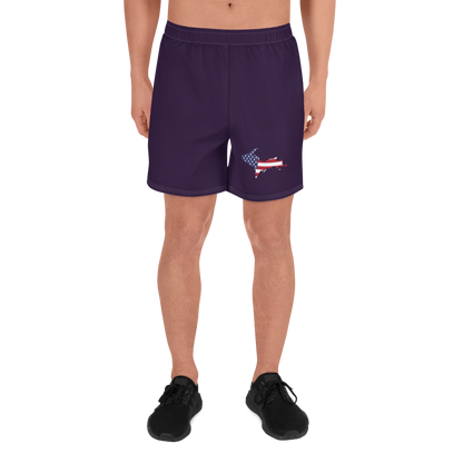 Michigan Upper Peninsula Athletic Shorts (w/ UP USA Flag) | Men's - Blackcurrant