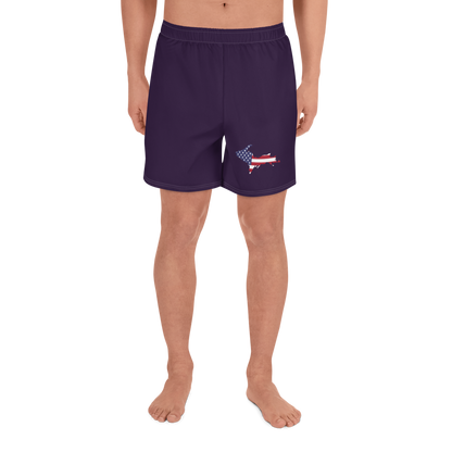 Michigan Upper Peninsula Athletic Shorts (w/ UP USA Flag) | Men's - Blackcurrant