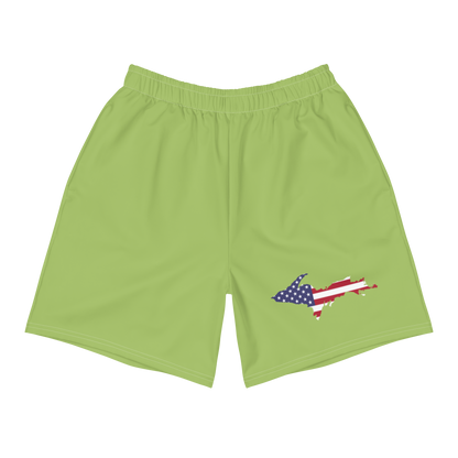 Michigan Upper Peninsula Athletic Shorts (w/ UP USA Flag) | Men's - Metallic Mint Green