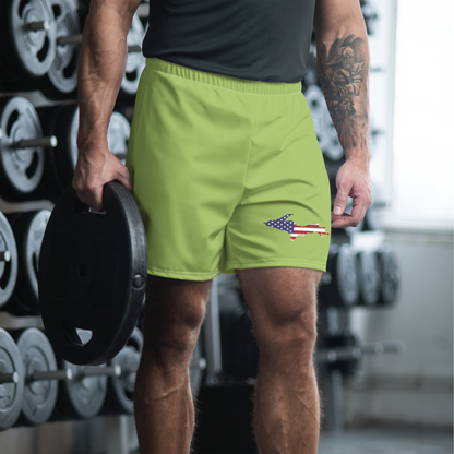 Michigan Upper Peninsula Athletic Shorts (w/ UP USA Flag) | Men's - Metallic Mint Green