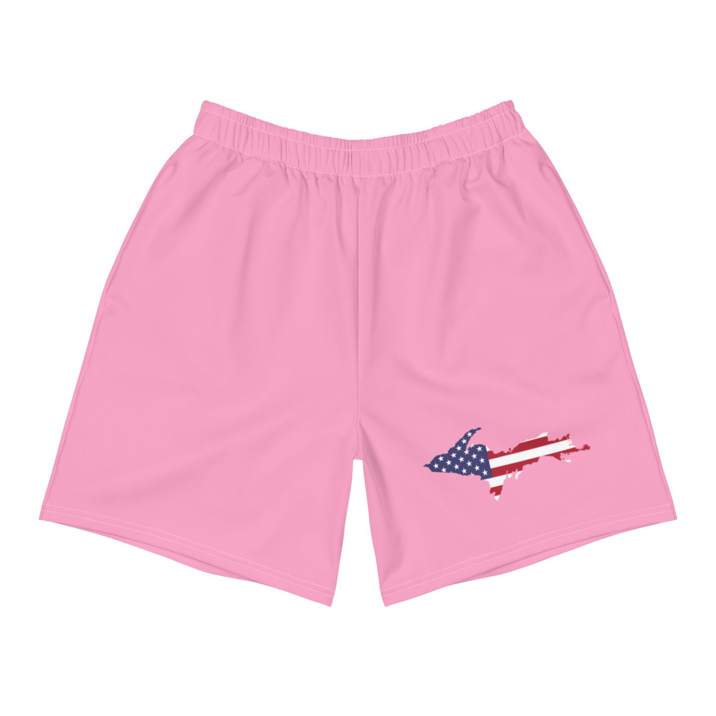 Michigan Upper Peninsula Athletic Shorts (w/ UP USA Flag) | Men's - '67 Caddie Pink