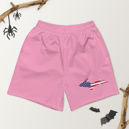 Michigan Upper Peninsula Athletic Shorts (w/ UP USA Flag) | Men's - '67 Caddie Pink