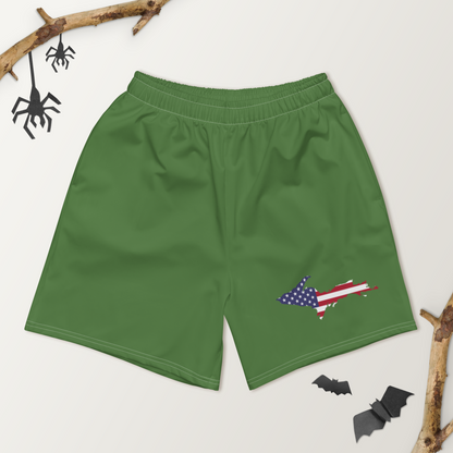 Michigan Upper Peninsula Athletic Shorts (w/ UP USA Flag) | Men's - Pine Green