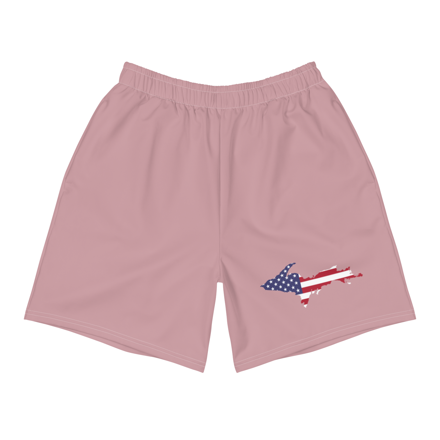 Michigan Upper Peninsula Athletic Shorts (w/ UP USA Flag) | Men's - Cherry Blossom Pink