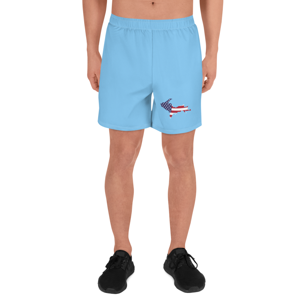 Michigan Upper Peninsula Athletic Shorts (w/ UP USA Flag) | Men's - DTW Blue