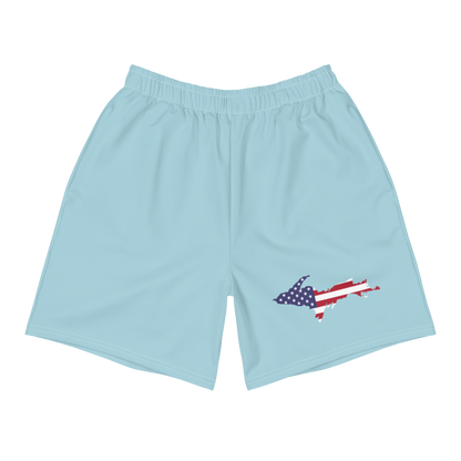 Michigan Upper Peninsula Athletic Shorts (w/ UP USA Flag) | Men's - '58 Caddie Blue