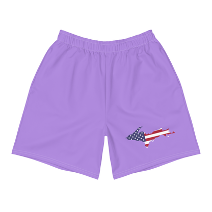 Michigan Upper Peninsula Athletic Shorts (w/ UP USA Flag) | Men's - Lavender