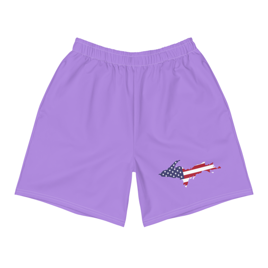 Michigan Upper Peninsula Athletic Shorts (w/ UP USA Flag) | Men's - Lavender